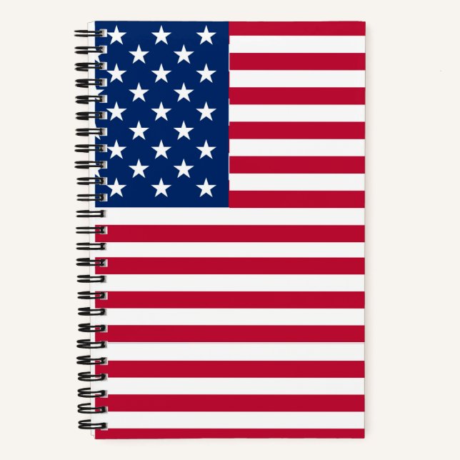 American USA Flag Pride Design Notebook (Front)