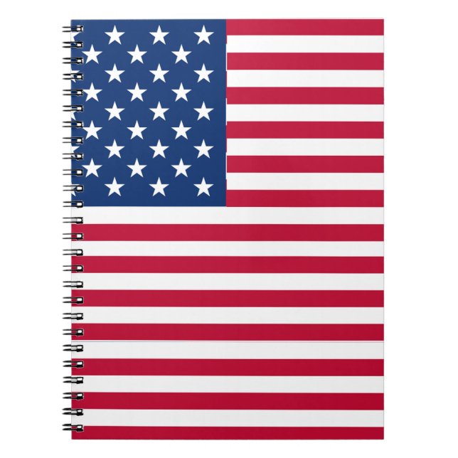 American USA Flag Pride Design Notebook (Front)