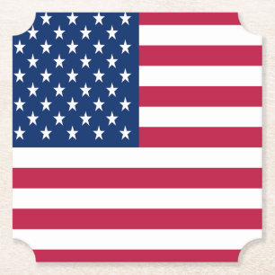 American USA Flag Pride Design Paper Coaster