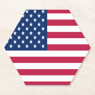 American USA Flag Pride Design Paper Coaster