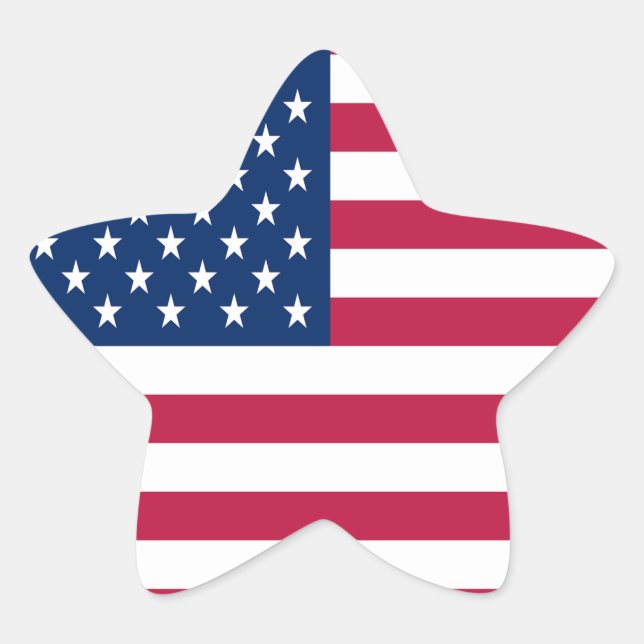 American USA Flag Pride Design Star Sticker (Front)