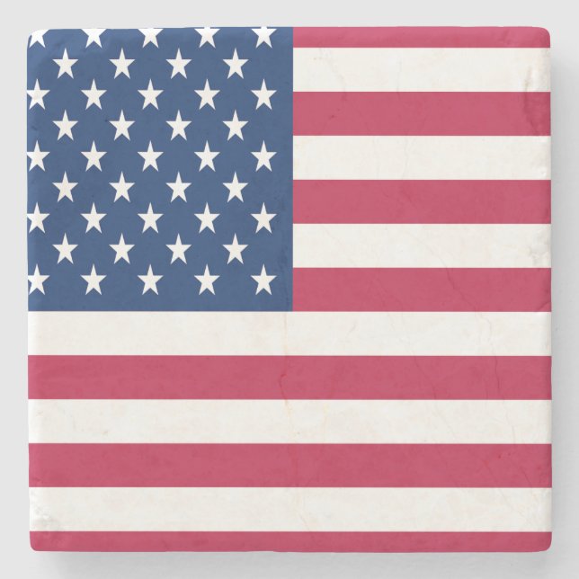 American USA Flag Pride Design Stone Coaster (Front)