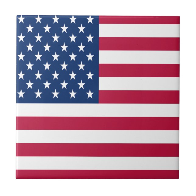 American USA Flag Pride Design Tile (Front)