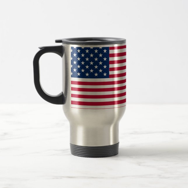 American USA Flag Pride Design Travel Mug (Left)