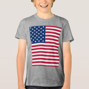 American USA Flag Pride Design Tri-Blend Shirt