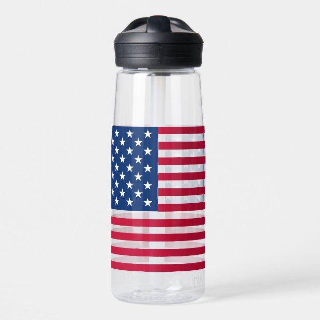 American USA Flag Pride Design Water Bottle (Front)