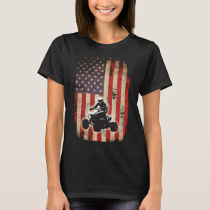 American USA Flag Quad Bike Four Wheeler Gift T-Shirt