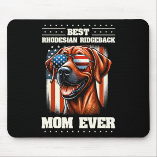 American Usa Flag Rhodesian Ridgeback 4th Of July Mouse Mat