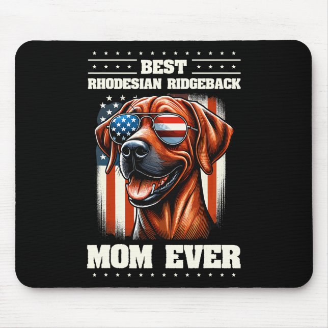 American Usa Flag Rhodesian Ridgeback 4th Of July  Mouse Mat (Front)