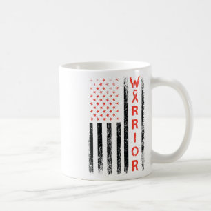 American Usa Flag Warrior - Heart Disease Awarenes Coffee Mug