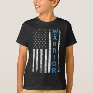 American Usa Flag Warrior - Type 1 Diabetes Awaren T-Shirt