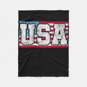 American Usa Us Flag 4th Of July  Fleece Blanket