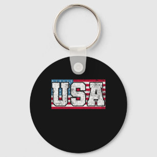 American Usa Us Flag 4th Of July Key Ring