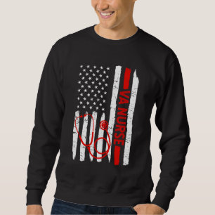 American VA Nurse Stethoscope Cool Black History M Sweatshirt