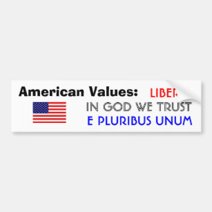 American values bumper sticker