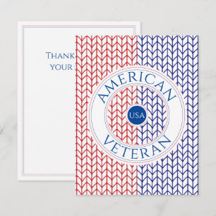 AMERICAN VETERAN 4.25x5.5 "Thank You" Flat Card