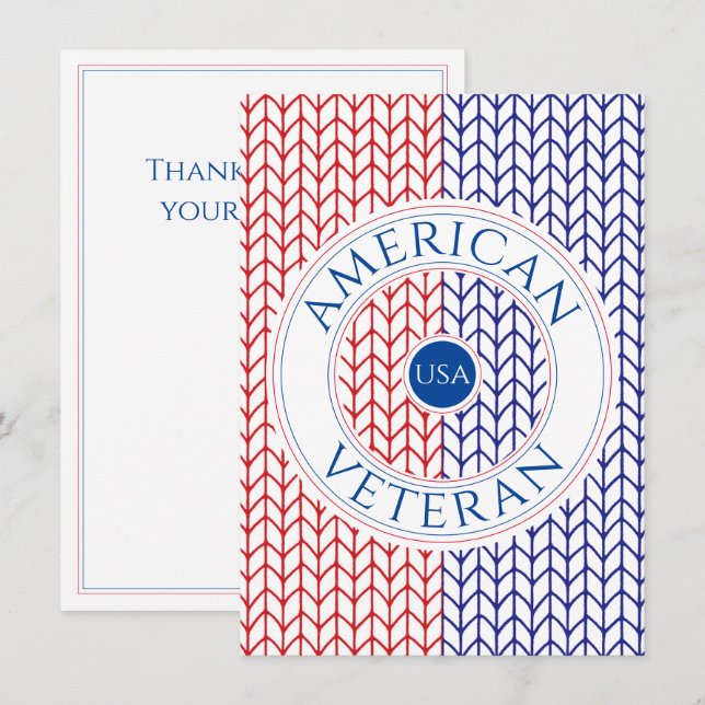 AMERICAN VETERAN 4.5x6.25 "Thank You" Flat Card (Front/Back)