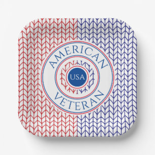 AMERICAN VETERAN 7" Square Paper Plates