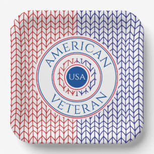 AMERICAN VETERAN 9" Square Paper Plates