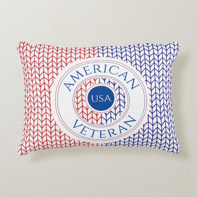 AMERICAN VETERAN Accent Pillow / White (Front)