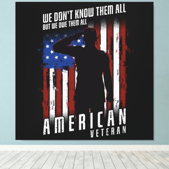 American Veteran Canvas Print (Insitu(Wood Floor))