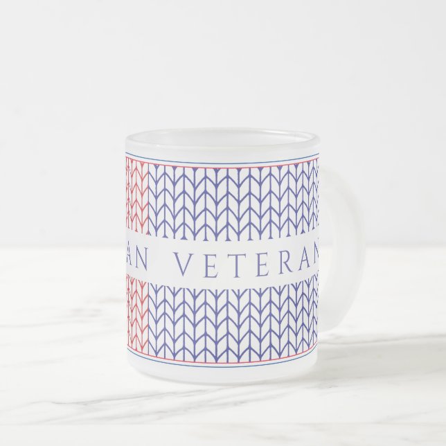 "AMERICAN VETERAN" Frosted Glass Mug (Front Right)