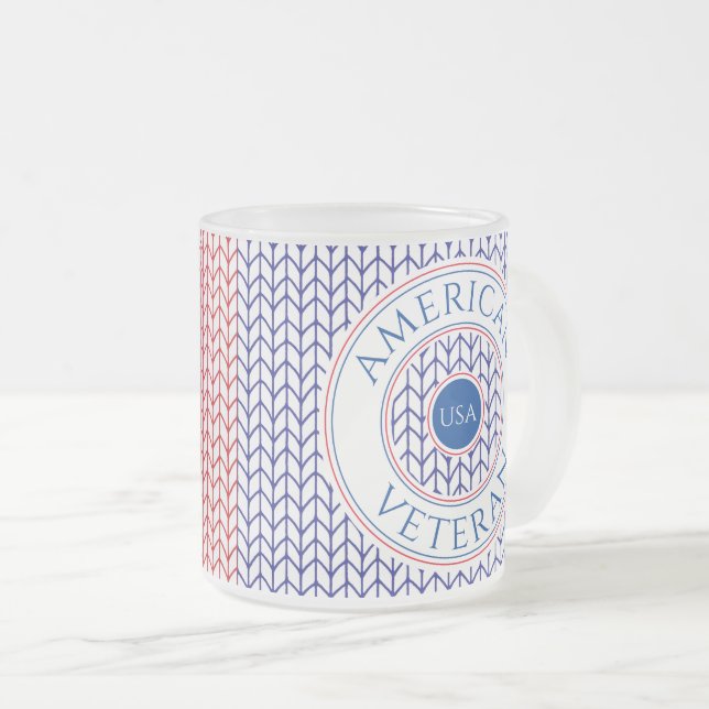 AMERICAN VETERAN Frosted Glass Mug (Front Right)