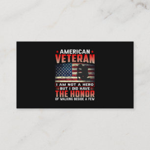 American Veteran I Am Not A Hero Business Card
