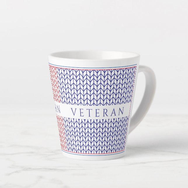 "AMERICAN VETERAN" Latte Mug (Right Angle)