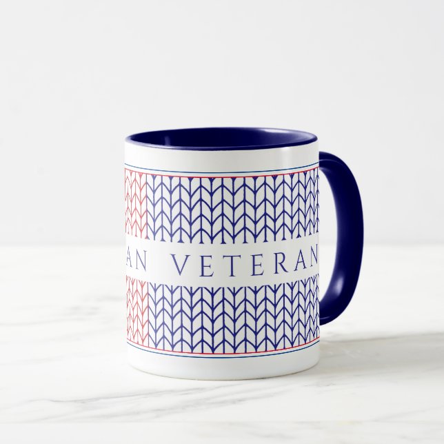 "AMERICAN VETERAN" Navy Combo Mug (Front Right)