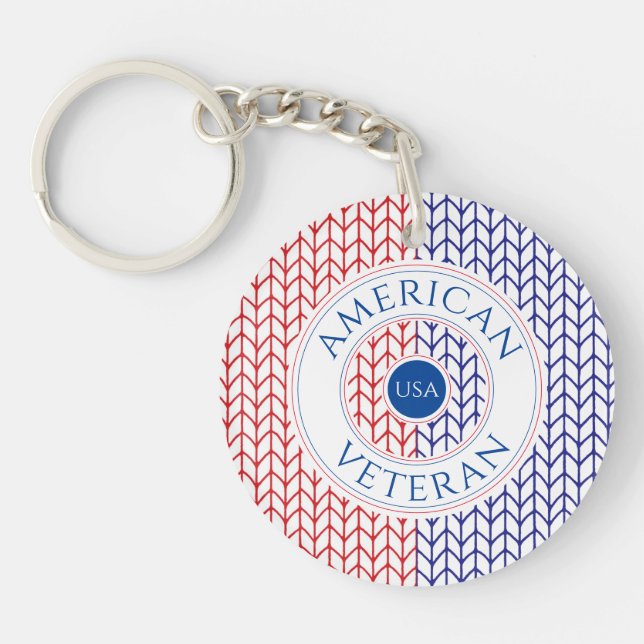 AMERICAN VETERAN Round Acrylic Keychain (Front)