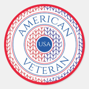 AMERICAN VETERAN Small Round Stickers