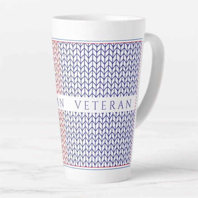 "AMERICAN VETERAN" Tall Latte Mug (Right Angle)