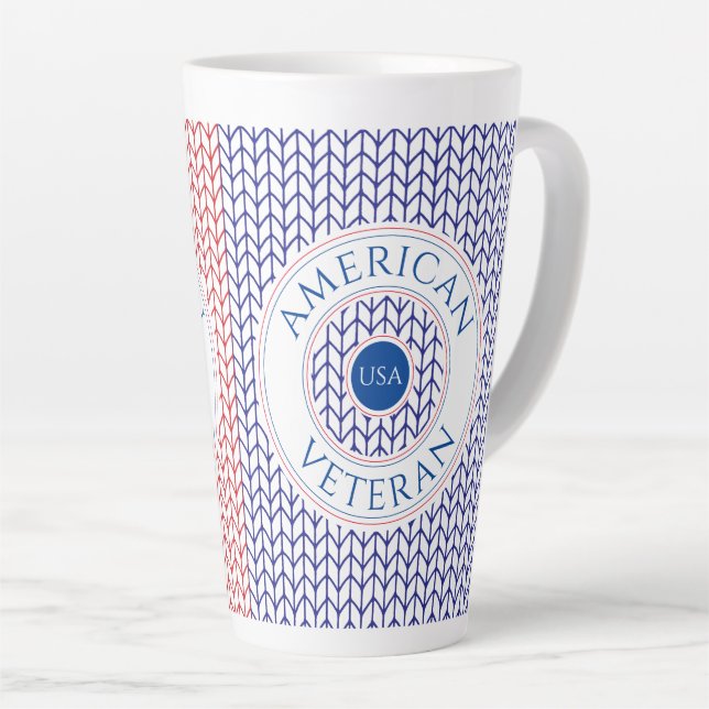 AMERICAN VETERAN Tall Latte Mug (Right Angle)