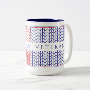 "AMERICAN VETERAN" Tall Navy Two-Tone Mug