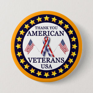 American Veterans 2 7.5 Cm Round Badge