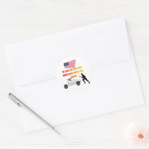 American veterans classic round sticker