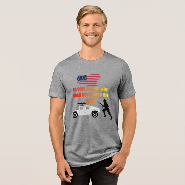 American veterans grey Tri-Blend shirt (Front Full)