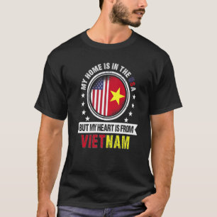 American Vietnamese Flag Heart from Vietnam Americ T-Shirt