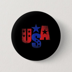 American Vintage Art USA Birthday 4th of July 6 Cm Round Badge