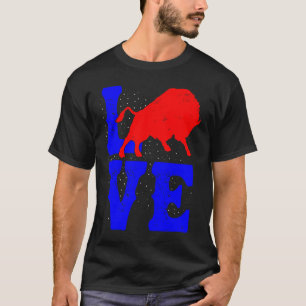 American Vintage Buffalo Cute Love Bison Valentine T-Shirt