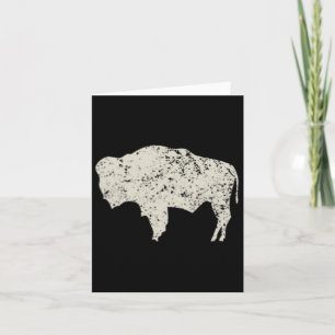 American Vintage Buffalo Men Women Silhouette Love Card