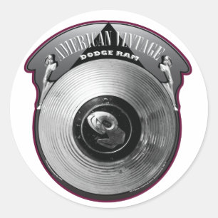 AMERICAN VINTAGE DODGE RAM HUBCAP CLASSIC ROUND STICKER