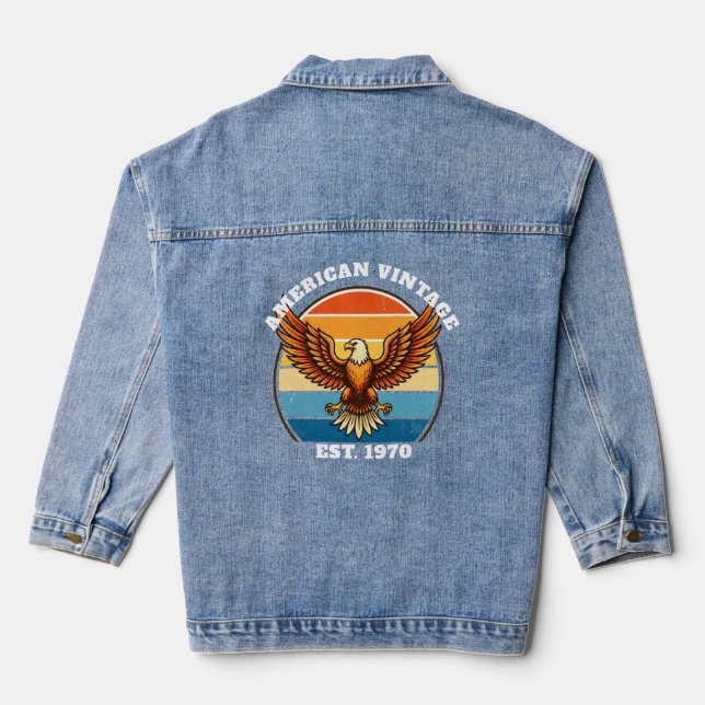 American Vintage Eagle Est 1970 Denim Jacket (Back)