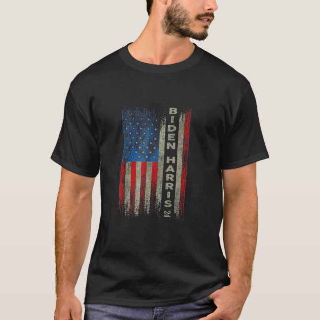 American Vintage Flag Biden Harris 2024 T Shirt (Front)