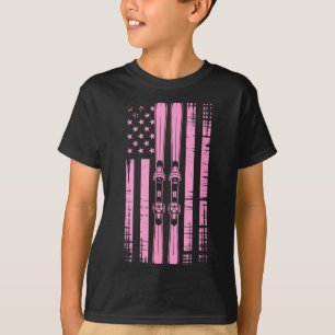 American vintage skiing ski winter mountain usaAme T-Shirt