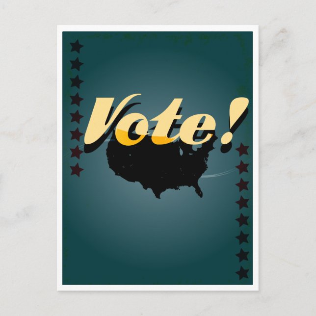 American vintage style vote poster postcard (Front)