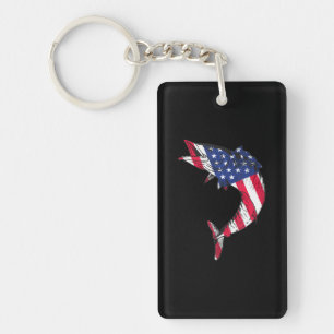 American Wahoo Fish Game Fishing USA Key Ring