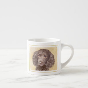 American Water Spaniel Painting - Original Dog Art Espresso Cup