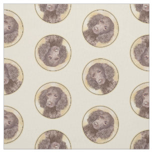 American Water Spaniel Painting Original Dog Art Fabric